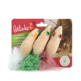 coloured mice trio with feathered tail