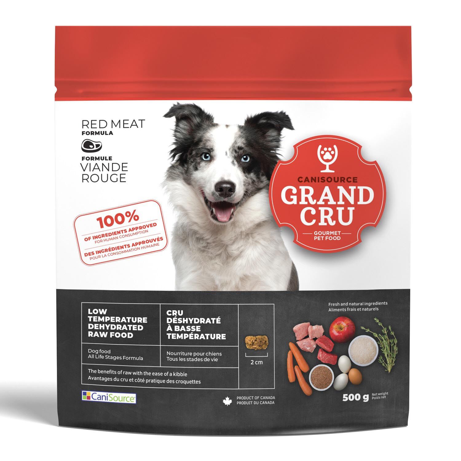 Grand Cru Raw Dehydrated Red Meat for Dogs, 500 g CaniSource | Mondou
