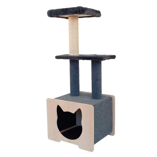 Hut Hideout Deluxe 3-Level Cat Tree Image NaN