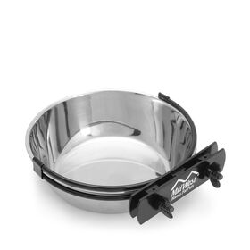 Bowl with stainless steel support for dog's crate