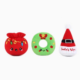 Lot de 3 jouets de Noël en peluche pour chiens