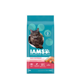 Nourriture sèche « ProActive Health » contrôle du poids et des boules de poils au saumon pour chats adulte d'intérieur, 3,18 kg