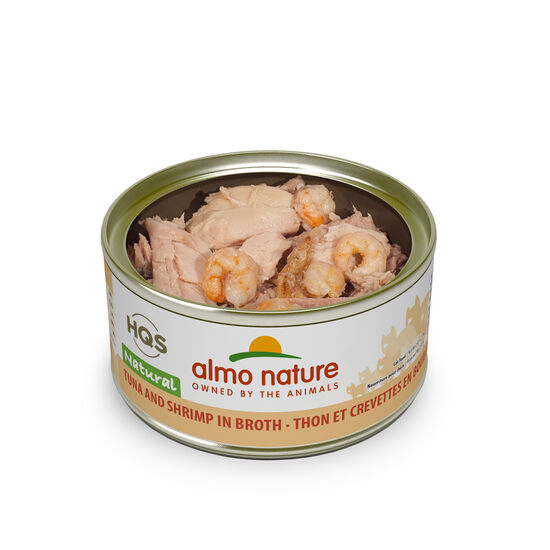 Tuna and shrimp in broth for adult cats Image NaN