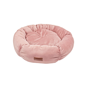 Dusty Pink Round Velour Pet Bed