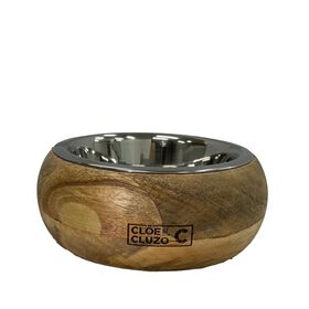 Removable Stainless Steel Bowl in Mango Wood Base
