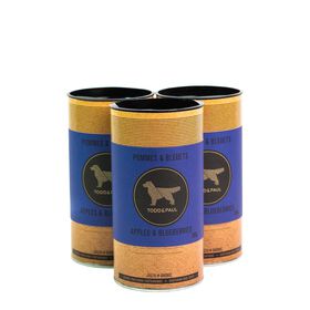 Healthy vegetarian dog treats, blueberry flavour