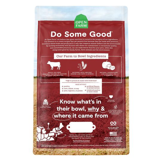 Grass-fed beef & ancient grains dry dog food Image NaN