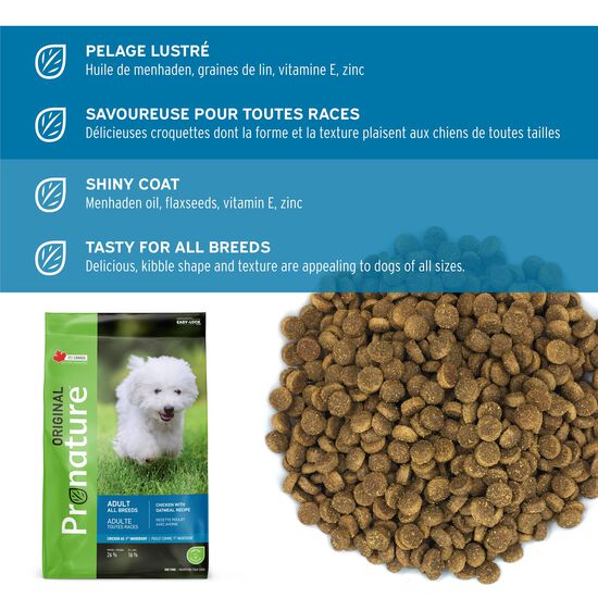 Dry food original chicken and oatmeal formula for adult dogs, 11.3kg Image NaN