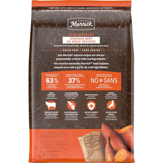 Grain Free Real Beef and Sweet Potato Dry Food for Adult Dogs Image NaN
