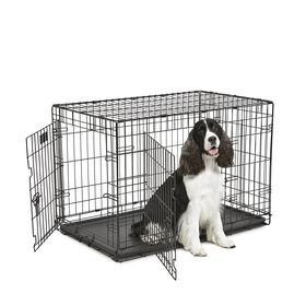 Cage pliante &agrave; deux portes pour chiens