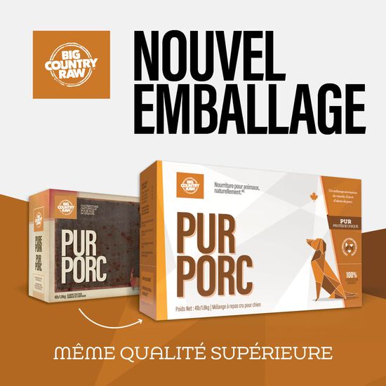 Nourriture crue repas pur porc, 1,8 kg Image NaN