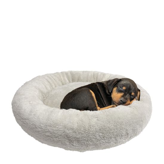Round plush pet bed, white Image NaN