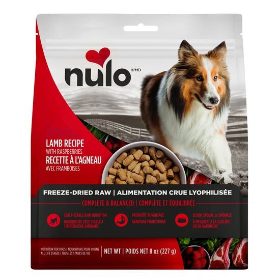 Nourriture crue lyophilis&eacute;e sans grains &agrave; l'agneau et framboises pour chiens, 227 g Image NaN