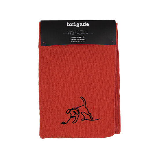 Embroidered Microfiber Towel, Red Image NaN