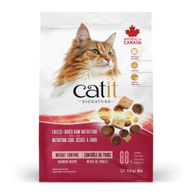 Signature Chicken Freeze-Dried Raw Nutrition Weight Control for Adult Cats, 4.5 kg