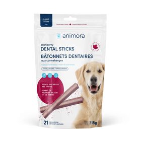 Bâtonnets dentaires aux canneberges pour chiens, grand