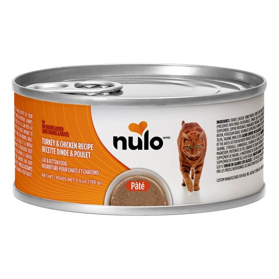 Nourriture humide sans grains &agrave; la dinde et poulet pour chats, 156 g Image NaN