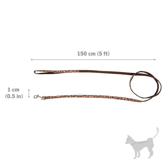 Mini Nylon Leash for Dogs, Leopard Image 2.0