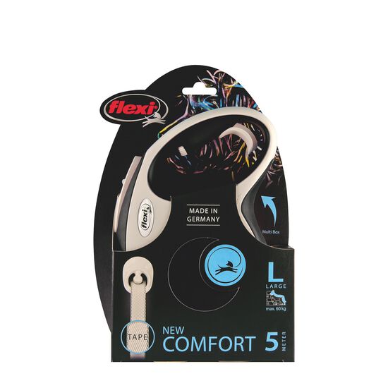 Black Comfort tape retractable leash, 5m Image NaN