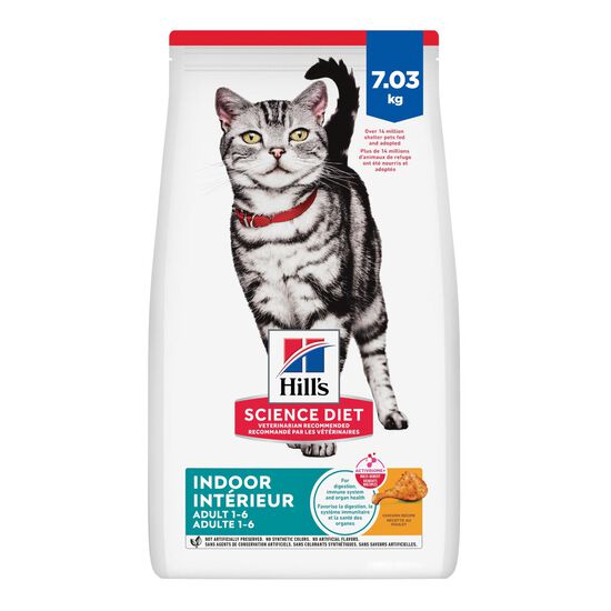 Nourriture sèche « Indoor » au poulet pour chats adultes, 7,03 kg Image NaN