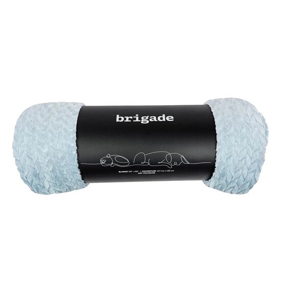 Textured Polar Fleece Blanket, Canal Blue Image NaN