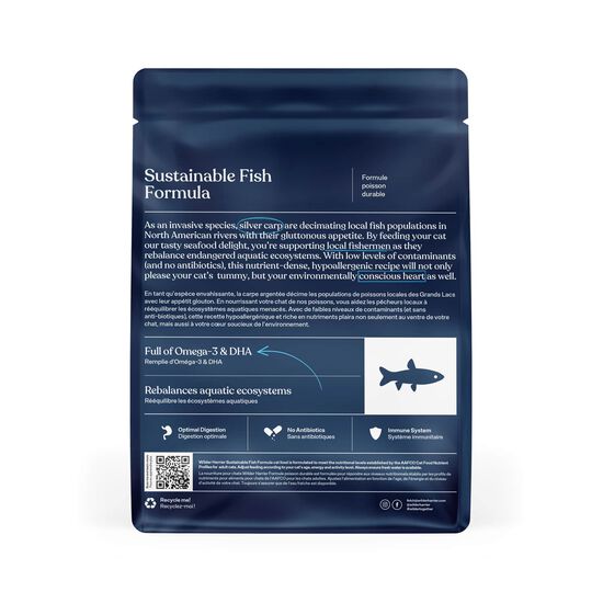 Nourriture s&egrave;che formule hypoallerg&egrave;ne poisson durable pour chats Image NaN