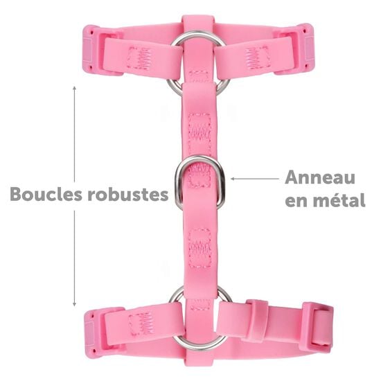 Ensemble de promenade en silicone pour petits chiens, Velour rose Image NaN
