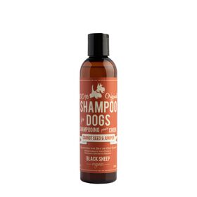 Shampoing pour chiens à l'odeur de graines de carotte et de genévrier