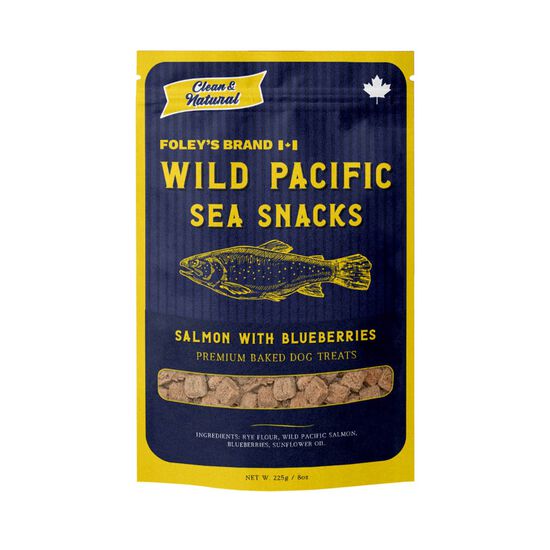 Salmon and Bluberries Wild Pacific Sea Snacks Treats for Dogs, 225 g Image NaN