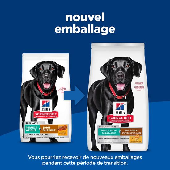 Nourriture sèche « Perfect Weight & Joint Support » au poulet pour chiens adultes de grandes races, 11,34 kg Image NaN