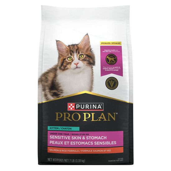 Specialized Sensitive Skin and Stomach Salmon and Rice Dry Food for Kitten, 3.18 kg Image NaN