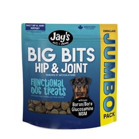 Soft and chewy all natural liver treats with added boron, glucosamine, and MSM for daily hip and joint support.