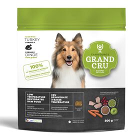 Nourriture crue d&eacute;shydrat&eacute;e Grand Cru dinde sans grains pour chiens, 500 g