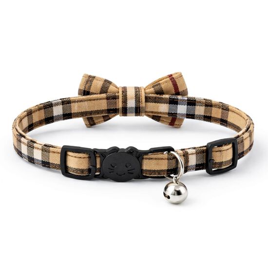 Tan Bow Tie Collar with Buckle for Cats Image NaN