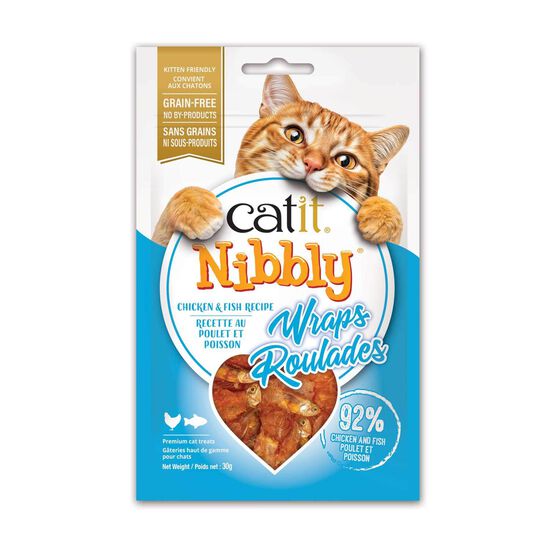 G&acirc;teries roul&eacute;es Nibbly pour chats, poulet et poisson Image NaN