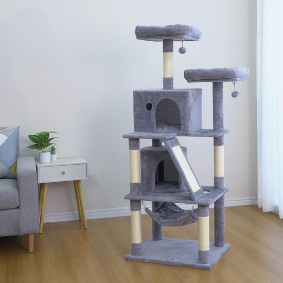 Arbre à chat multi niveaux avec griffoir et hamac Image NaN