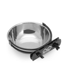 Bowl with stainless steel support for dog's crate