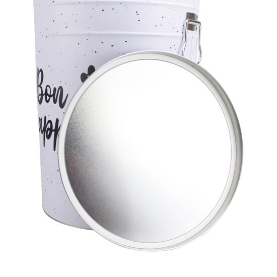 Contenant à nourriture en métal blanc, graffiti Image NaN