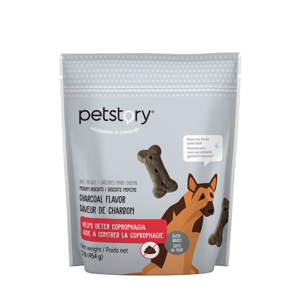 Charcoal flavoured biscuits for dogs Petstory Mondou