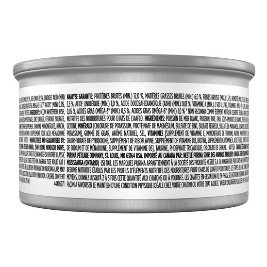 Entr&eacute;e de poisson blanc sp&eacute;cialis&eacute;e toutes les &eacute;tapes de la vie pour chats, 85 g Image NaN