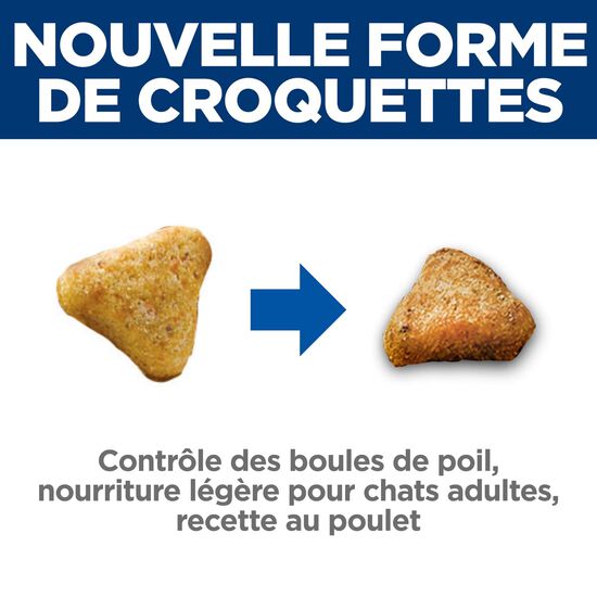 Nourriture légère sèche « Hairball Control » au poulet pour chats adultes, 7,03 kg Image NaN