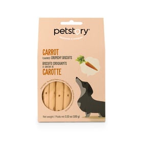 Carrot flavoured crunchy biscuits for dogs