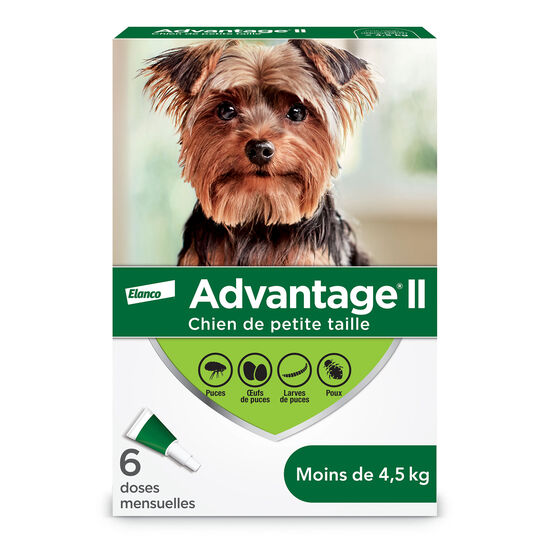 Protection topique puces et poux pour chiens de moins 4,5 kg, 6 un. Image NaN