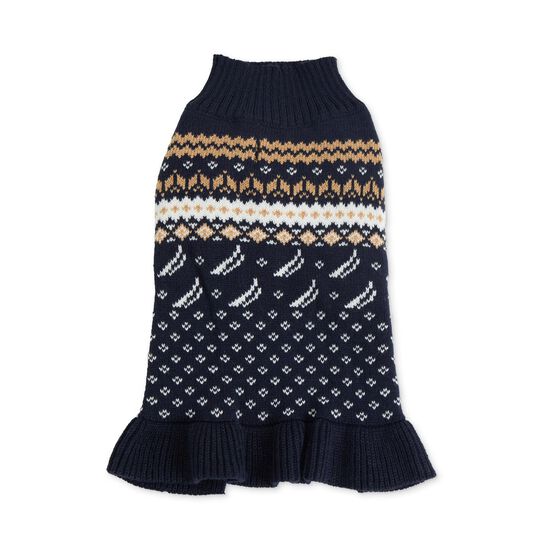 Mockneck Fairisle Sweater Dress for Dogs Image NaN