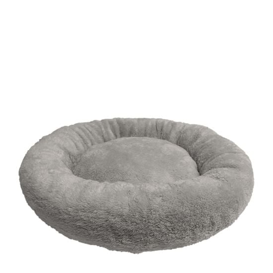 Round plush pet bed, grey Image NaN