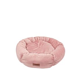 Dusty Pink Round Velour Pet Bed