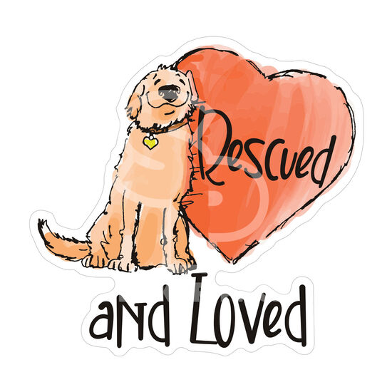 Autocollant Rescued And Loved, anglais Image NaN