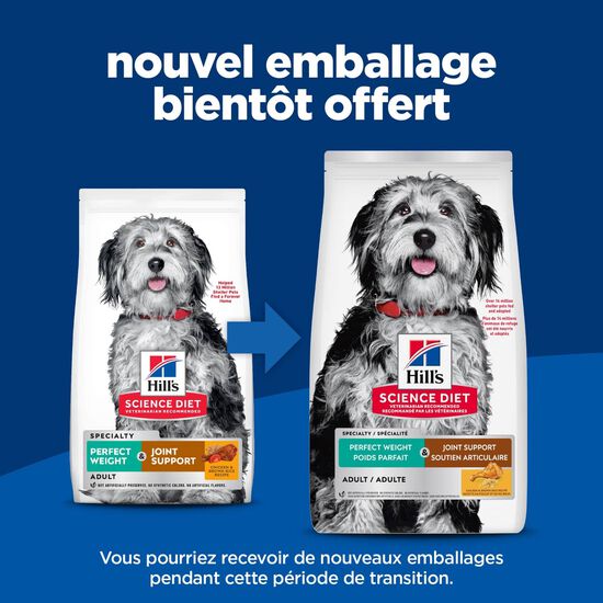 Nourriture sèche « Perfect Weight & Joint Support » au poulet pour chiens adultes, 11,34 kg Image NaN