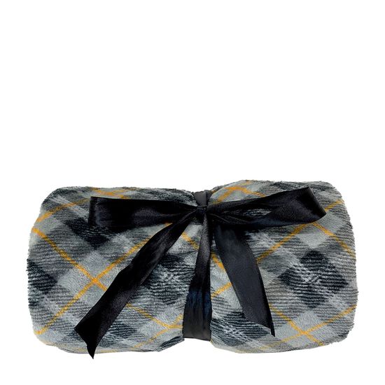 Couverture pour chiens et chats, carreaux gris et oranges Image NaN