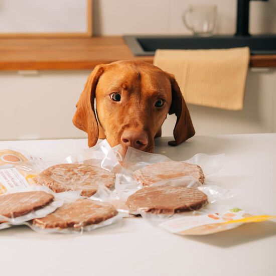 M&eacute;daillon individuel cru au boeuf et brocoli pour chiens Image NaN
